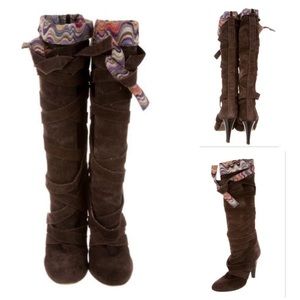 AUTHENTIC‼️MISSONI ALMOND TOE HIGH HEEL BOOTS